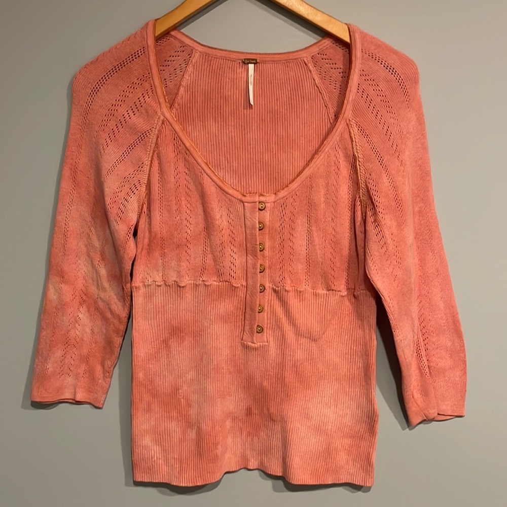 Free People Rory Knit Henley womens size large